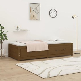 mézbarna tömör fenyőfa kanapéágy 90 x 190 cm (Single)