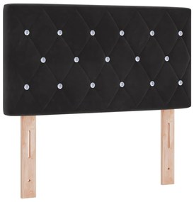Fejtámla Kristálygombos Tűzött Fekete 80 cm Velúr