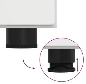 Széf polcokkal Magasfényű fehér 55.5 x 29 x 100 cm Faanyag