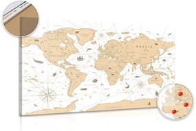Parafa kép bézs színű térkép