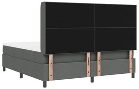 Boxspring Ágy Matracos Sötétszürke 180x200 cm Szövet