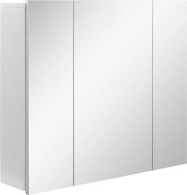 Kleankin Fali Fürdőszoba Szekrény Tükörrel 3 Ajtós és Állítható Belső Polcokkal 70x15x60 cm | Aosom