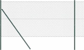 vidaXL Kerítésoszlop Zöld 25 x 1 m (40 x 40 mm-es hálóval) Acél és PVC