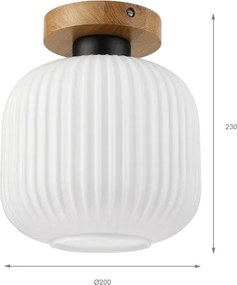 Mennyezeti lámpa HARMA WOOD 1xE27/15W/230V tölgy/fehér átm. 20 cm