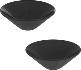 vidaXL mosdókagylók 2 db fényes fekete Ø42x14 cm Kerámia
