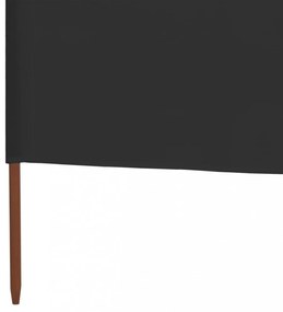 antracitszürke szövet 3-paneles szélfogó 400 x 160 cm