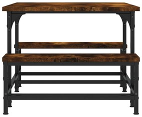füstös tölgy színű szerelt fa dohányzóasztal 100 x 50,5 x 40 cm
