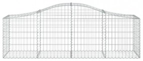 vidaXL 5 db íves horganyzott vas gabion kosár 200x50x60/80 cm