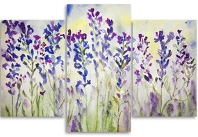 Gario Vászonkép Lila és kék virágok - 3 részes Méret: 150 x 100 cm