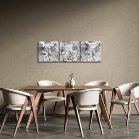 Kép - Fehér virágok (órával) (90x30 cm)