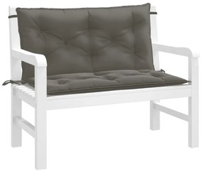 2 db melange sötétszürke szövet kerti padpárna 100 x 50 x 7 cm