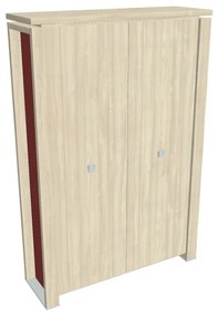 Verno+ S magas szekrĂ©ny 140 x 46 x 210 cm, akĂĄc / piros