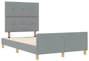 Ágykeret fejtámlával Világosszürke 120 x 190 cm szövet