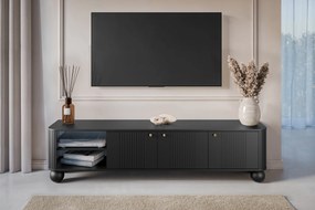 Vesper 3D tévéállvány 187 cm – fekete / arany fogantyúk / gömb alakú lábak