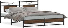 vidaXL barna tölgy színű szerelt fa ágykeret matrac nélkül 160x200 cm