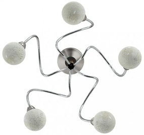 mennyezeti lámpa kerek üvegburákkal 5 db G9 LED-lámpához