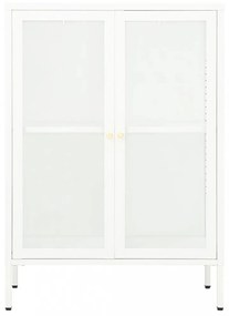 fehér acél és üveg tálalószekrény 75 x 35 x 105 cm
