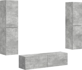 vidaXL TV szekrény garnitúra 6 pcs Beton Szürke Faanyag