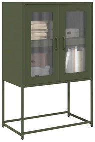 Highboard olívazöld 68x39x107 cm Acél