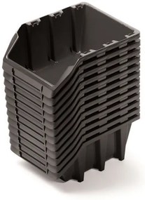 12 db 12 x 7,7 x 6 cm-es tárolódobozból álló készlet, fekete