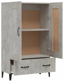 betonszürke szerelt fa magasszekrény 70 x 31 x 115 cm