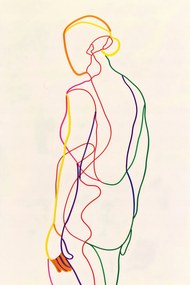 Poszter 40x60cm Szivárványos körvonal