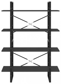 négyszintes szürke szerelt fa könyvszekrény 100 x 30 x 140 cm