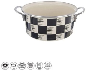 Orion Smaltovaný kastrol Šachovnice Lem , 3 l,pr. 22 cm