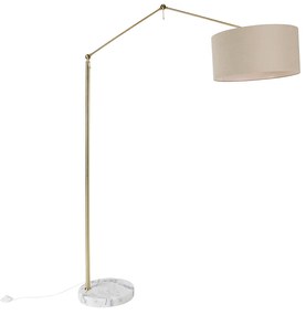 Állólámpa arany színű, világosbarna árnyékolóval, 50 cm állítható - Editor