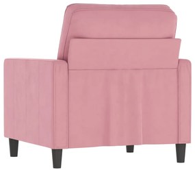 rózsaszín bársony kanapéfotel 60 cm