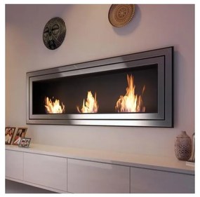 Kratki JULIET/1800/TUV - Beépíthető BIO kandalló JULIET 65x180 cm 3x2,5kW króm JULIET/1800/TUV