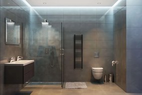 Fekete 300x1200mm törölközőszárítós fürdőszobai radiátor Welland Lux | Készletről | Gyors kiszállítással