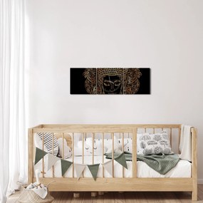 Arany Buddha képe (órával) (90x30 cm)