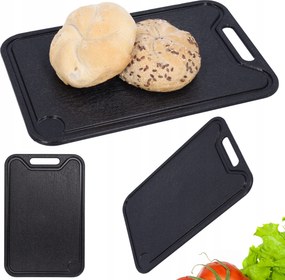 Műanyag konyhai vágódeszka fekete fogantyú kicsi 17x26 cm tömör