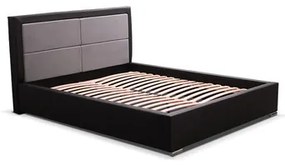 SIMONA kárpitozott ágy (fekete) 160x200 cm