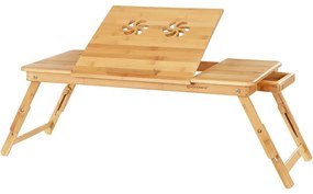 Bambusz laptop asztal állítható magasság 71x35cm