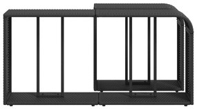 2 db fekete polyrattan tárolópolc