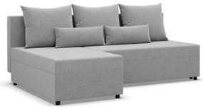 Nobu sarokkanapé, fonott, univerzális oldal, világosszürke