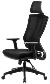 Ello ergonómikus irodai forgószék deréktámasszal, fejtámasszal, 3D Air mesh hálós