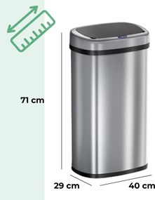 DEUS érzékelős szemetes, 58 liter, ezüst Jurhan