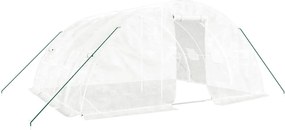 vidaXL fehér üvegház acélvázzal 20 m² 5x4x2,3 m