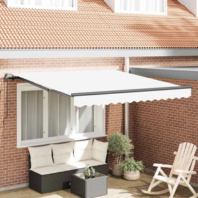Behúzható napellenző Fehér 350 x 250 cm Poliészter és acél