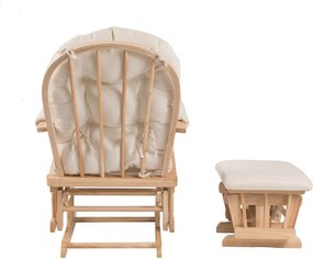 Catini TREVISO Kényelmes relax fotel taburettel, világos fa