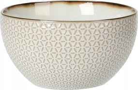 Kerámia tál 650 ml függőleges mintákkal és arany szegéllyel retro stílus