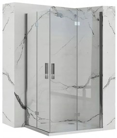 Rea Molier Double, zuhanykabin 90 (ajtó) x 80 (ajtó) x 190 cm, 6mm átlátszó üveg, króm profil, 50202