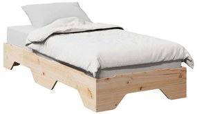 ágy matrac nélkül rakásolható 100 x 200 cm tömör fenyőfa