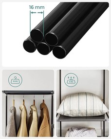 Ruha szekrény 175 x 150 x 4 cm, szürke