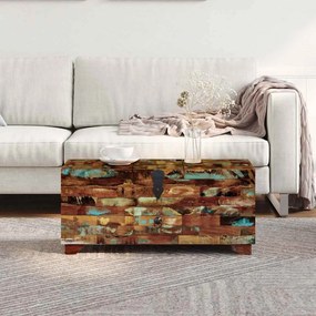 Ládika dohányzóasztal tömör újrahasznosított fa 80x40x35 cm