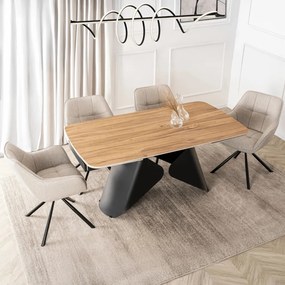 Stół VERONA Ceramiczny Rozkładany 160-240 cm Dąb/Czarny