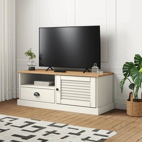 VIGO fehér tömör fenyőfa TV-szekrény 106 x 40 x 40 cm
